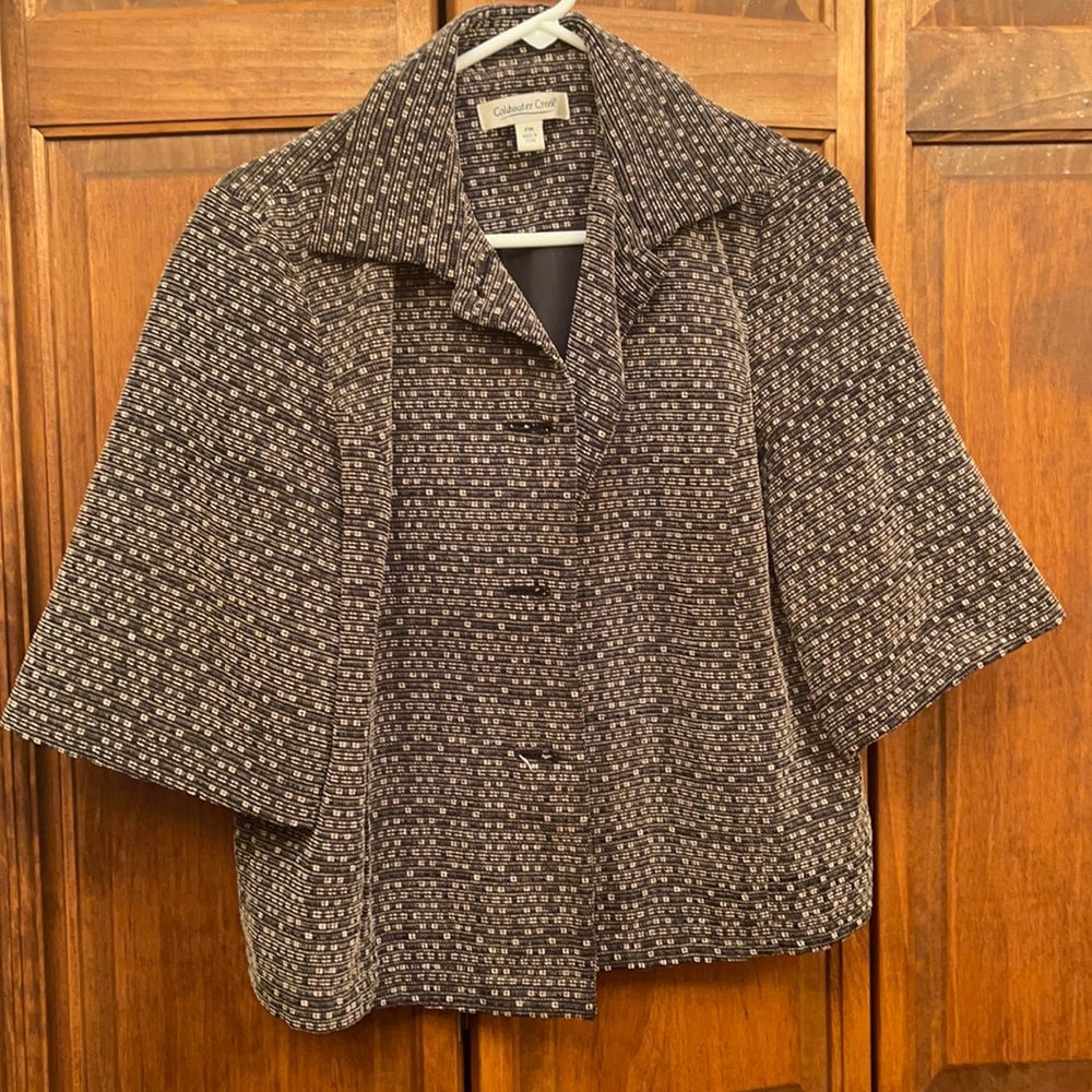 Petite medium gray/cream Coldwater Creek Jacket